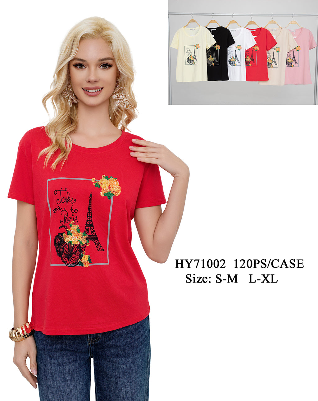 HY71002 - One Dozen Fashion T-Shirt Mix Colors &amp; Mix Sizes