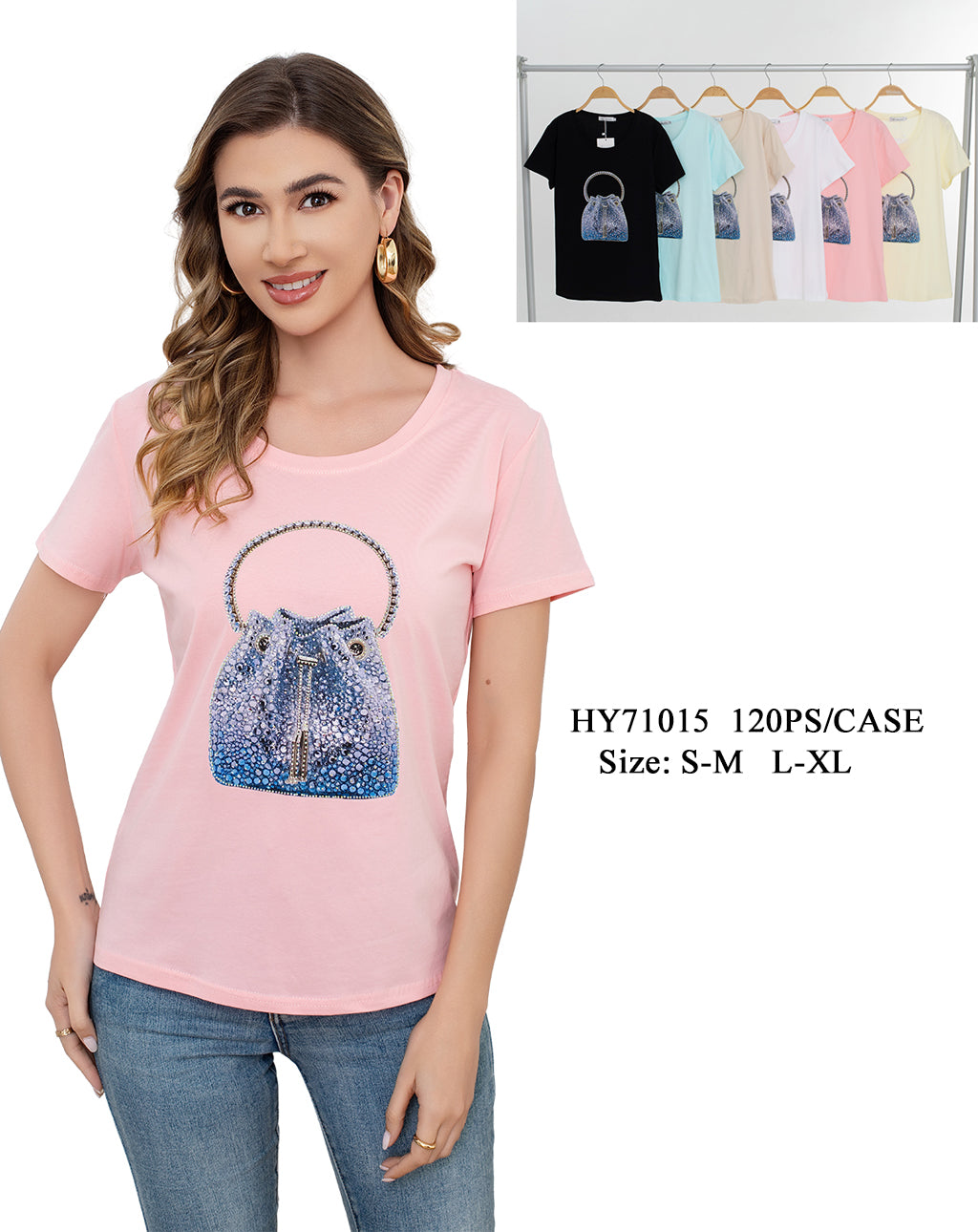 HY71015 - One Dozen Fashion T-Shirt Mix Colors & Mix Sizes