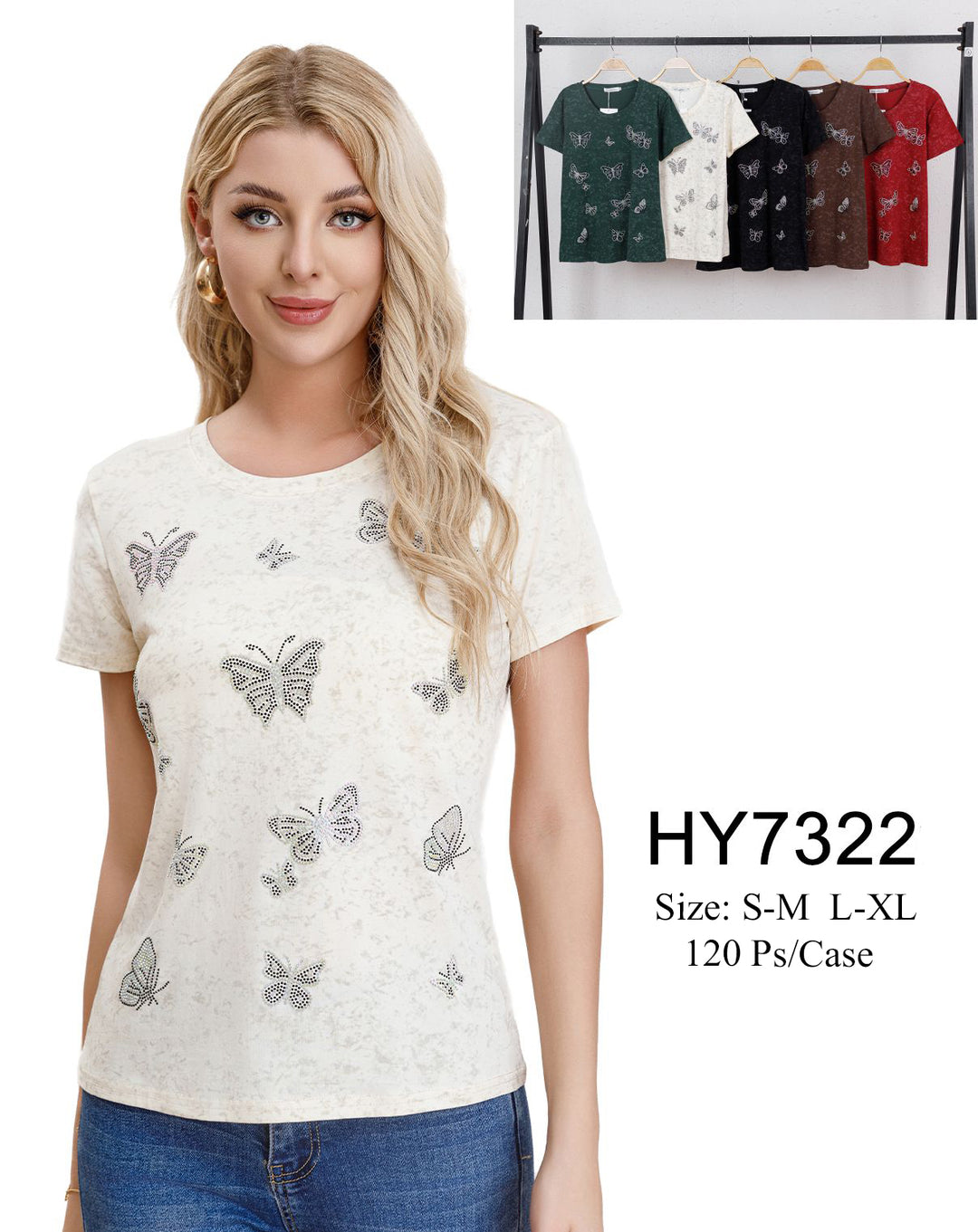HY7322 - One Dozen Fashion T-Shirt Mix Colors &amp; Mix Sizes