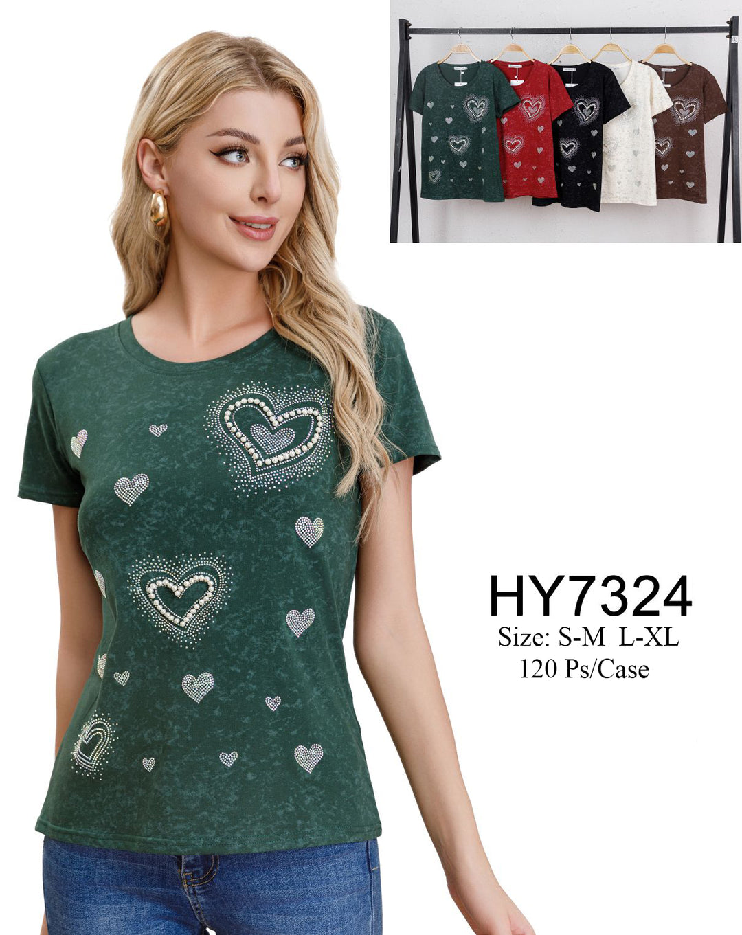 HY7324 - One Dozen Fashion T-Shirt Mix Colors &amp; Mix Sizes