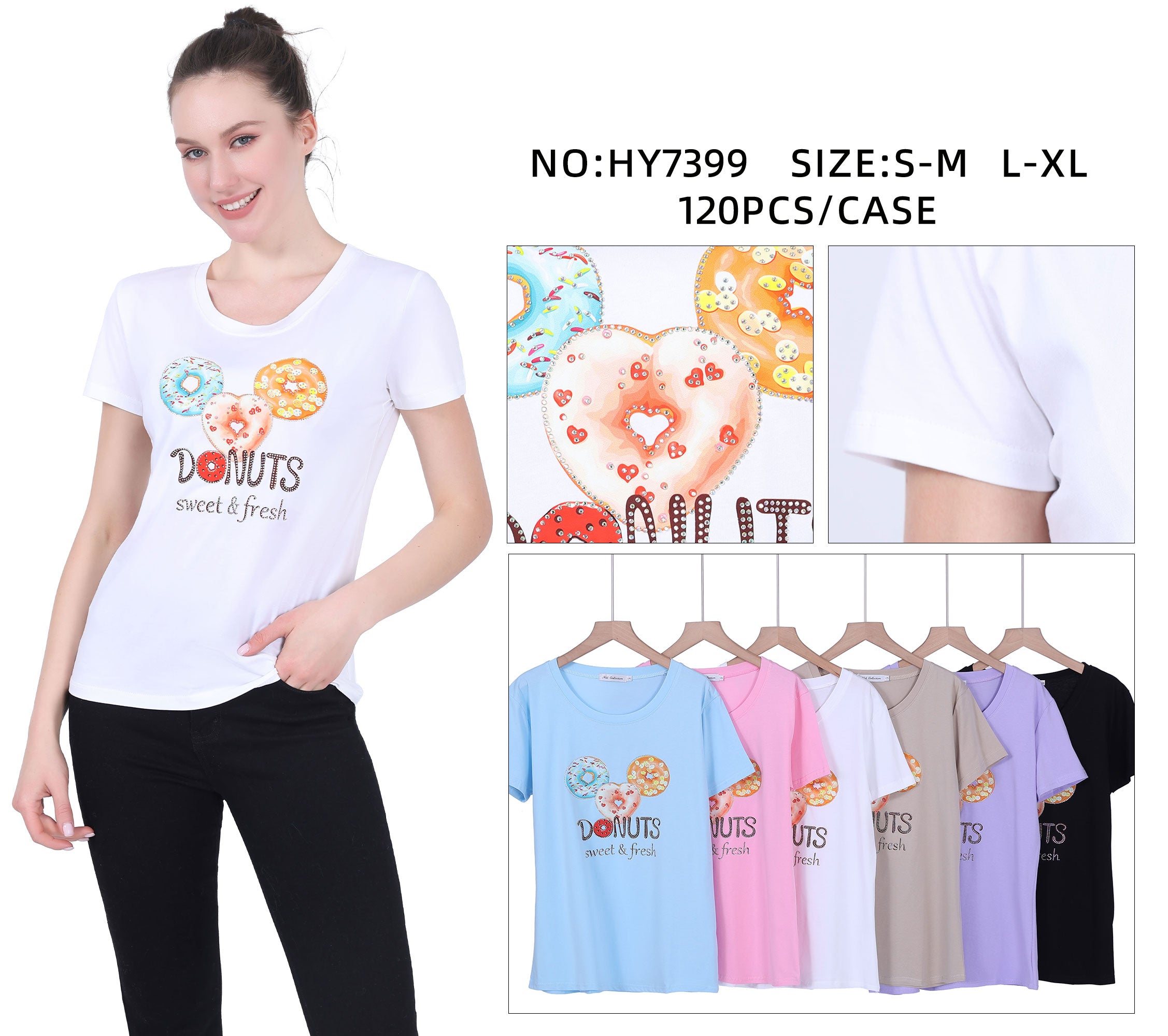 HY7399 - One Dozen Fashion T-Shirt Mix Colors & Mix Sizes