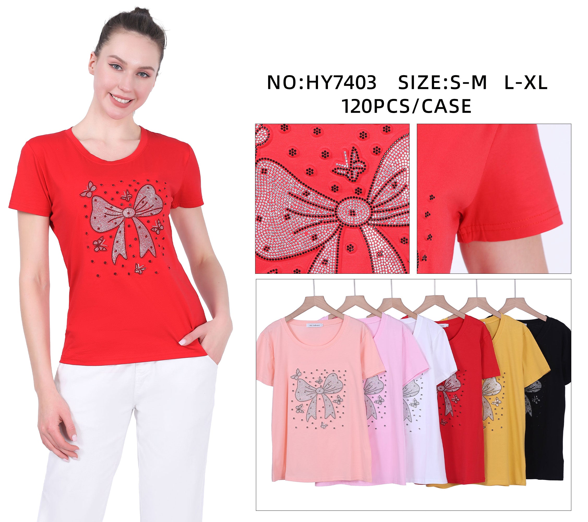 HY7403 - One Dozen Fashion T-Shirt Mix Colors & Mix Sizes