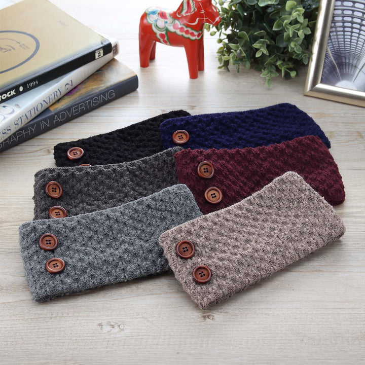 JB624 - One Dozen Knitted Fuzzy Lined Ear Warmer Headband