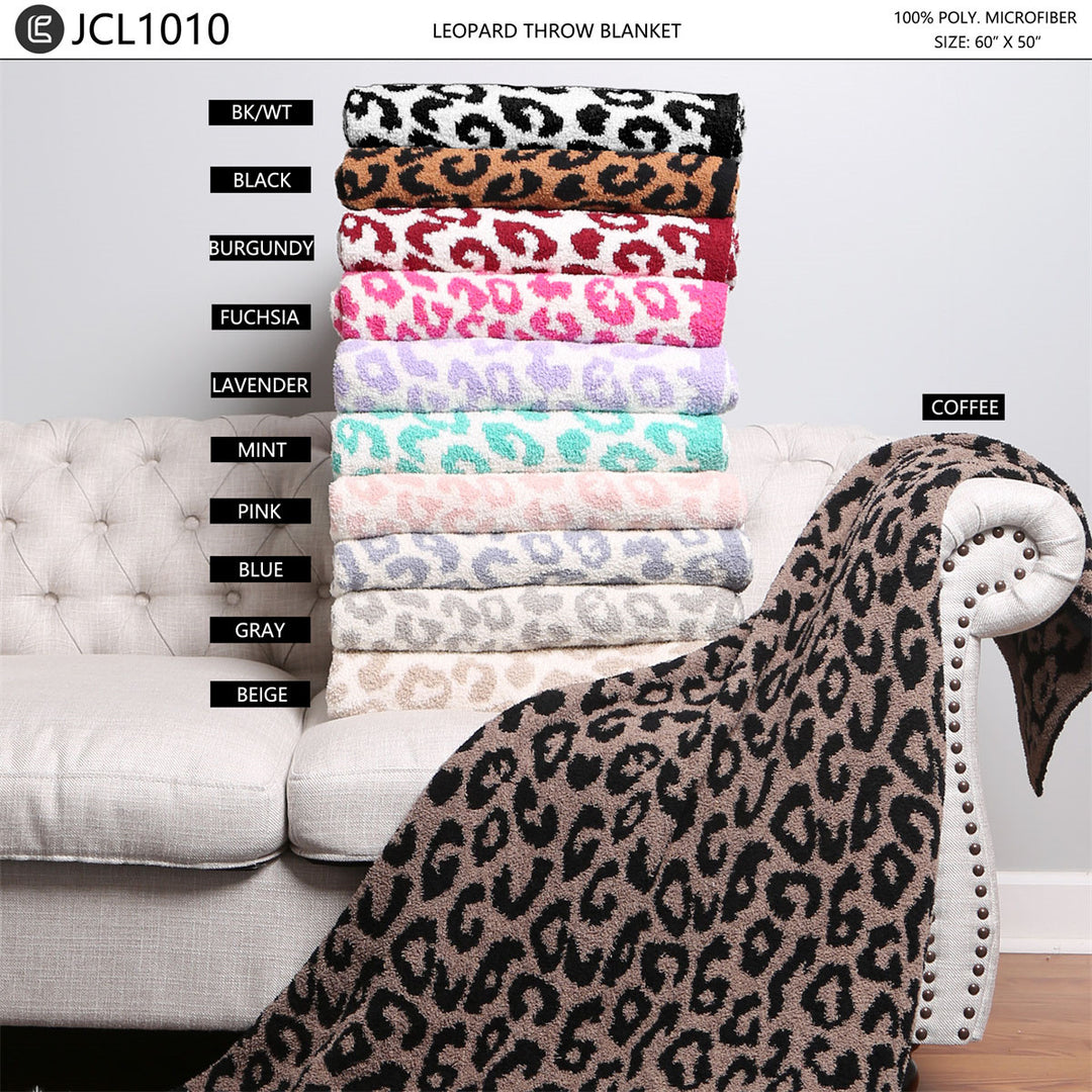 JCL1010 - LEOPARD PRINT LUXURY SOFT THROW BLANKET