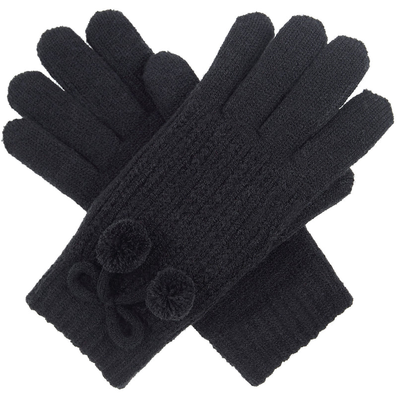 JG740 - One Dozen Ladies  Double Layer Fur Lining Knit Gloves
