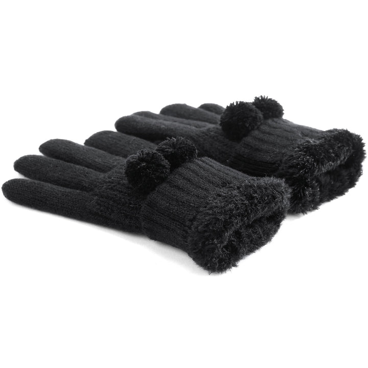 JG740 - One Dozen Ladies  Double Layer Fur Lining Knit Gloves