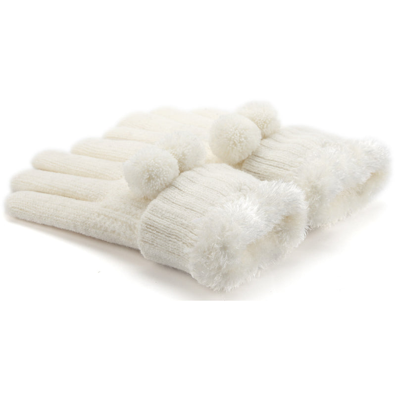 JG740 - One Dozen Ladies  Double Layer Fur Lining Knit Gloves