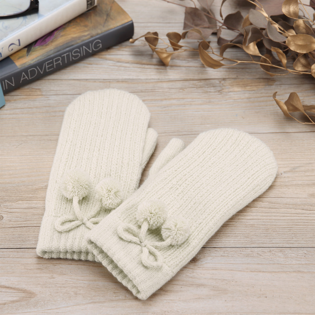 JG741M - One Dozen Ladies  Double Layer Fur Lining Knit Mitten