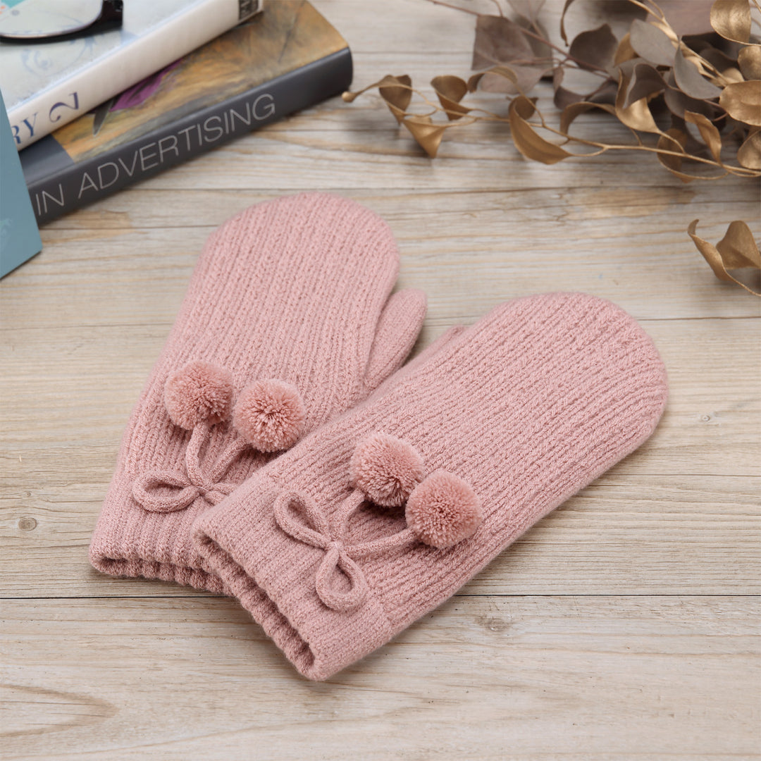 JG741M - One Dozen Ladies  Double Layer Fur Lining Knit Mitten