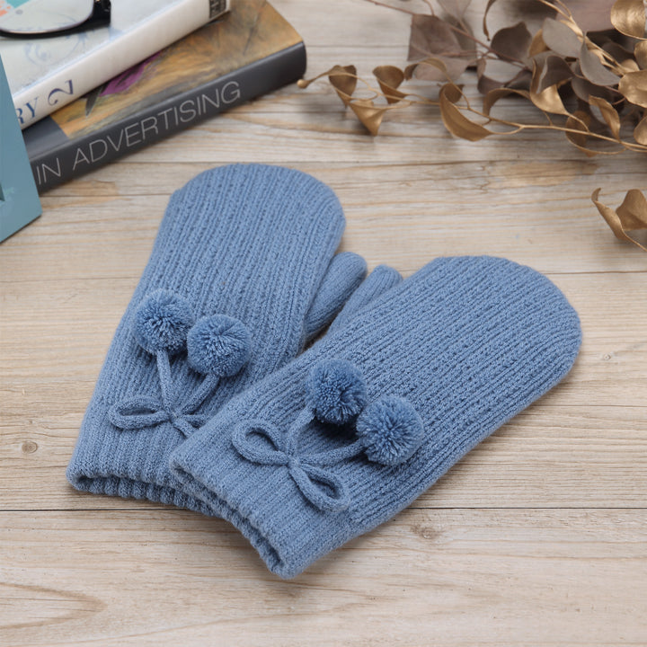 JG741M - One Dozen Ladies  Double Layer Fur Lining Knit Mitten