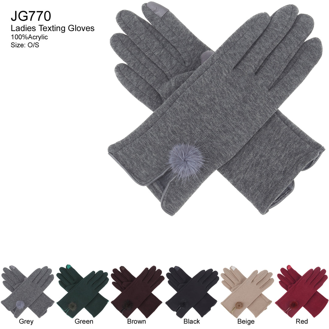 JG770 - One Dozen Ladies Fleece Texting Gloves