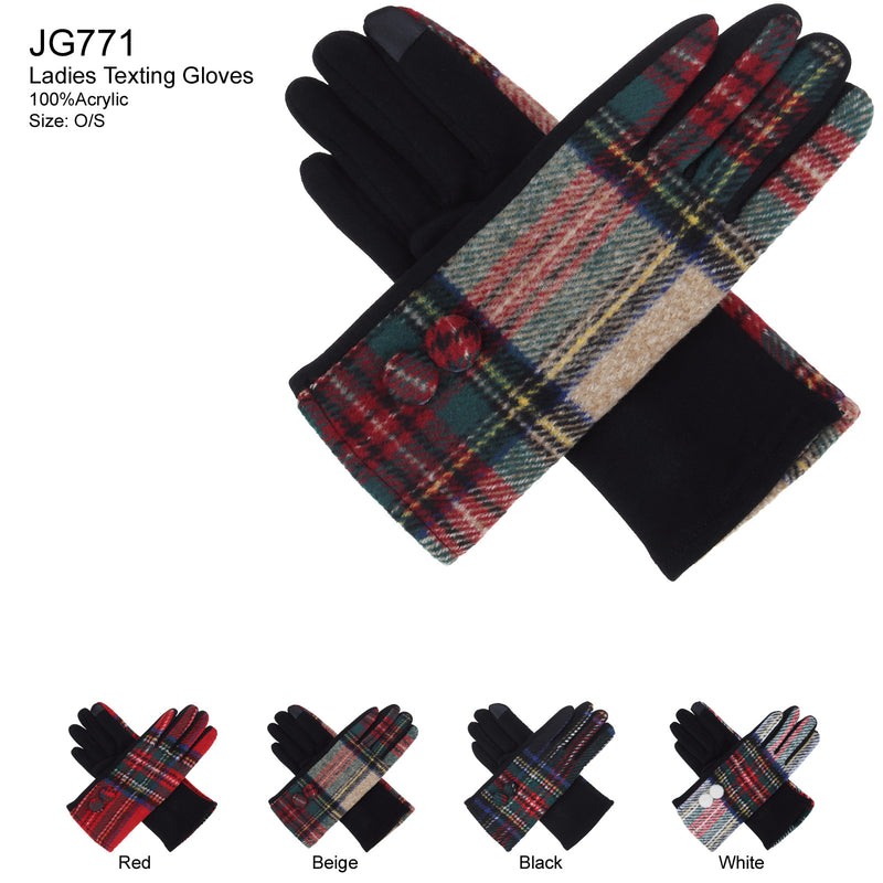 JG771 - One Dozen Ladies Fleece Texting Gloves