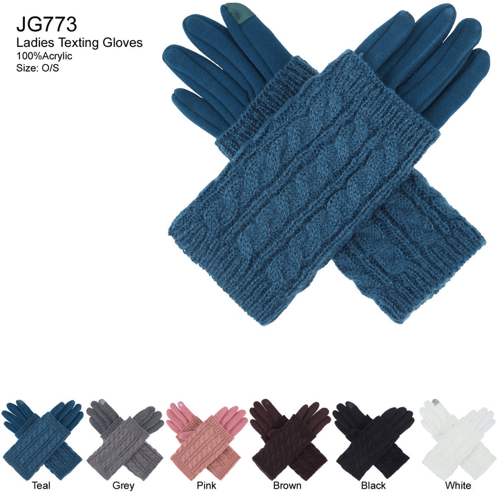 JG773 - One Dozen Ladies Fleece Texting Gloves