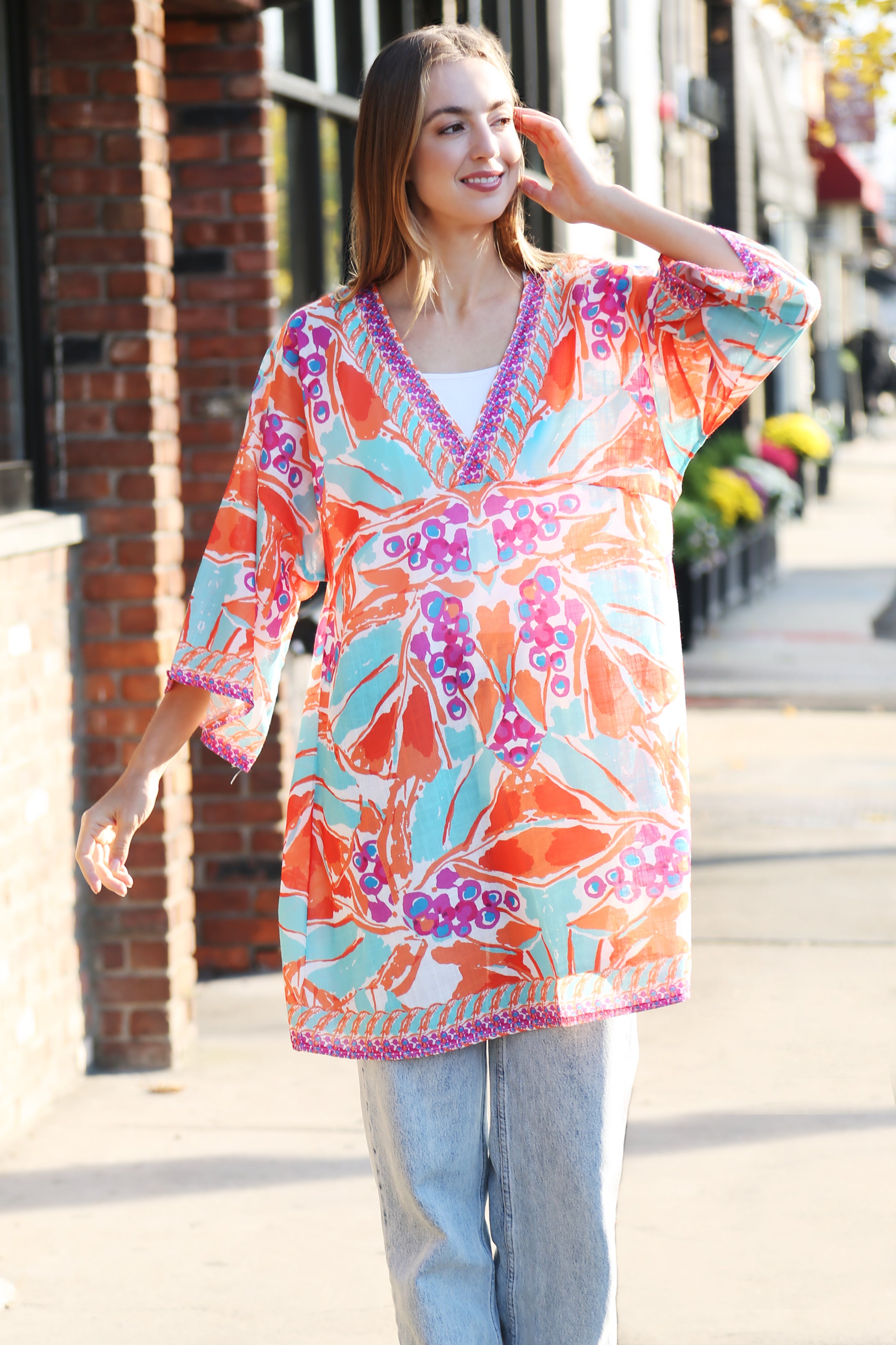 JP5102 - ONE Piece Floral COLOR LONG COVER-UP Dress