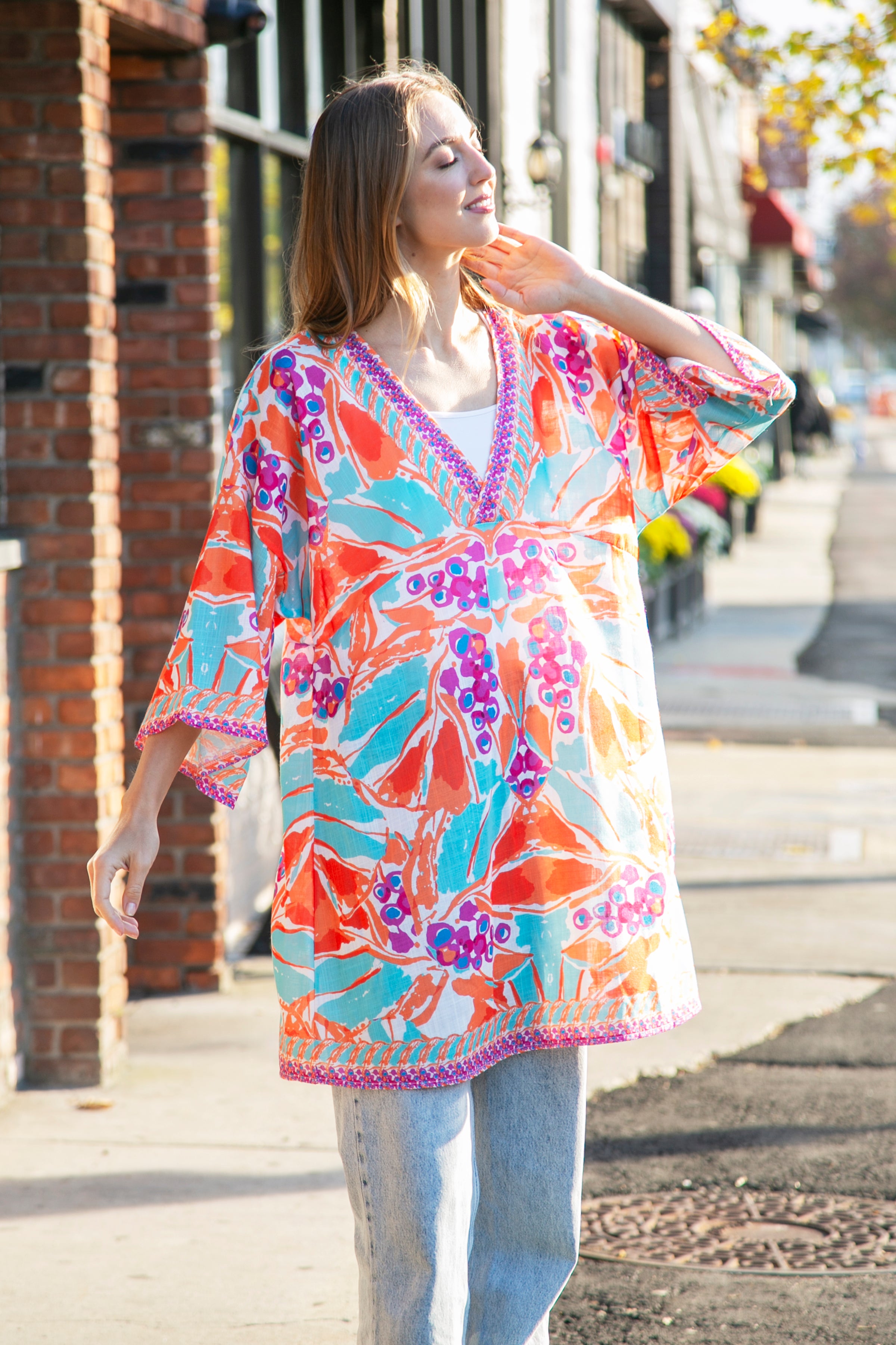 JP5102 - ONE Piece Floral COLOR LONG COVER-UP Dress