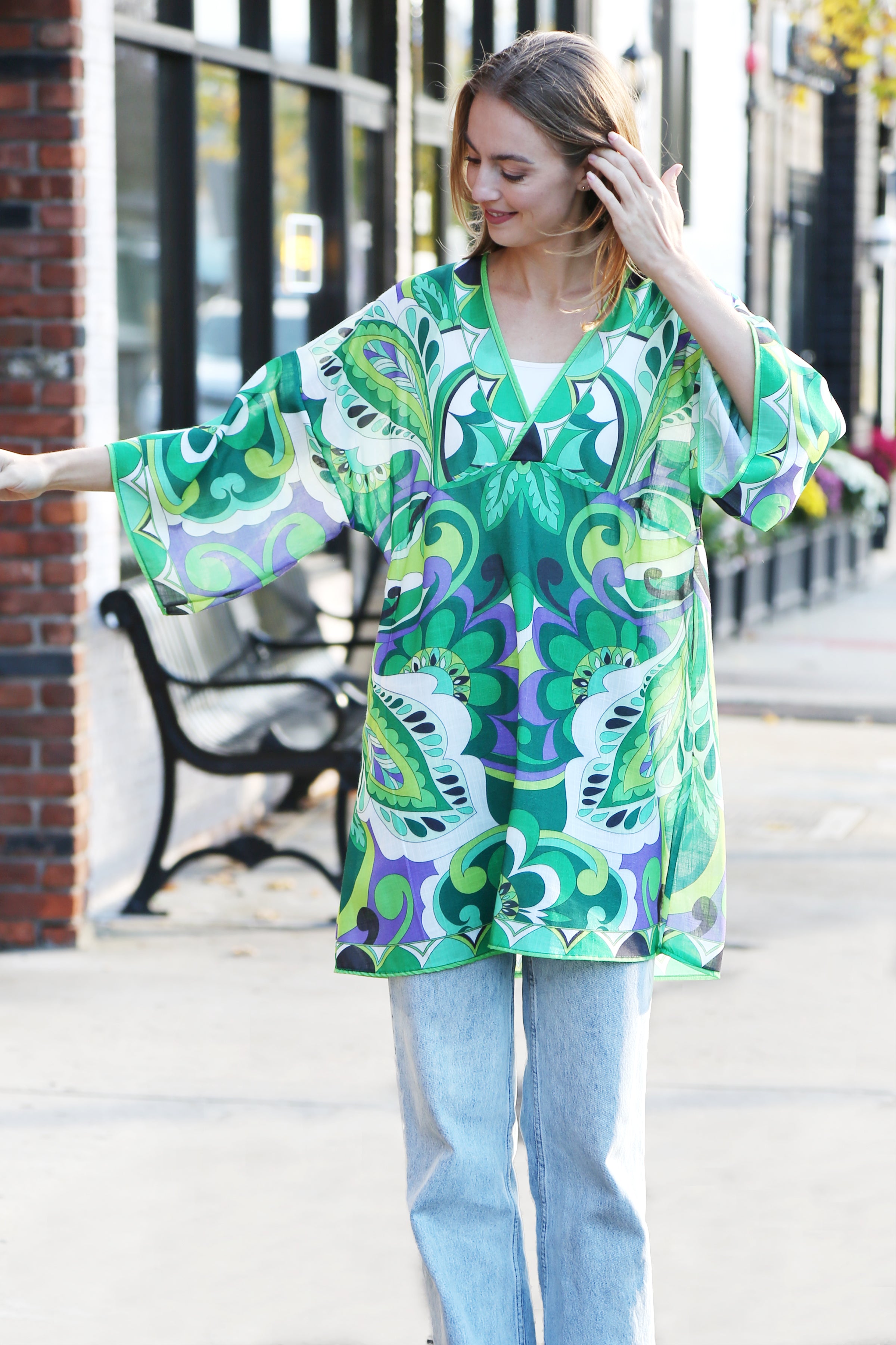 JP5104 - ONE Piece Floral COLOR LONG COVER-UP Dress