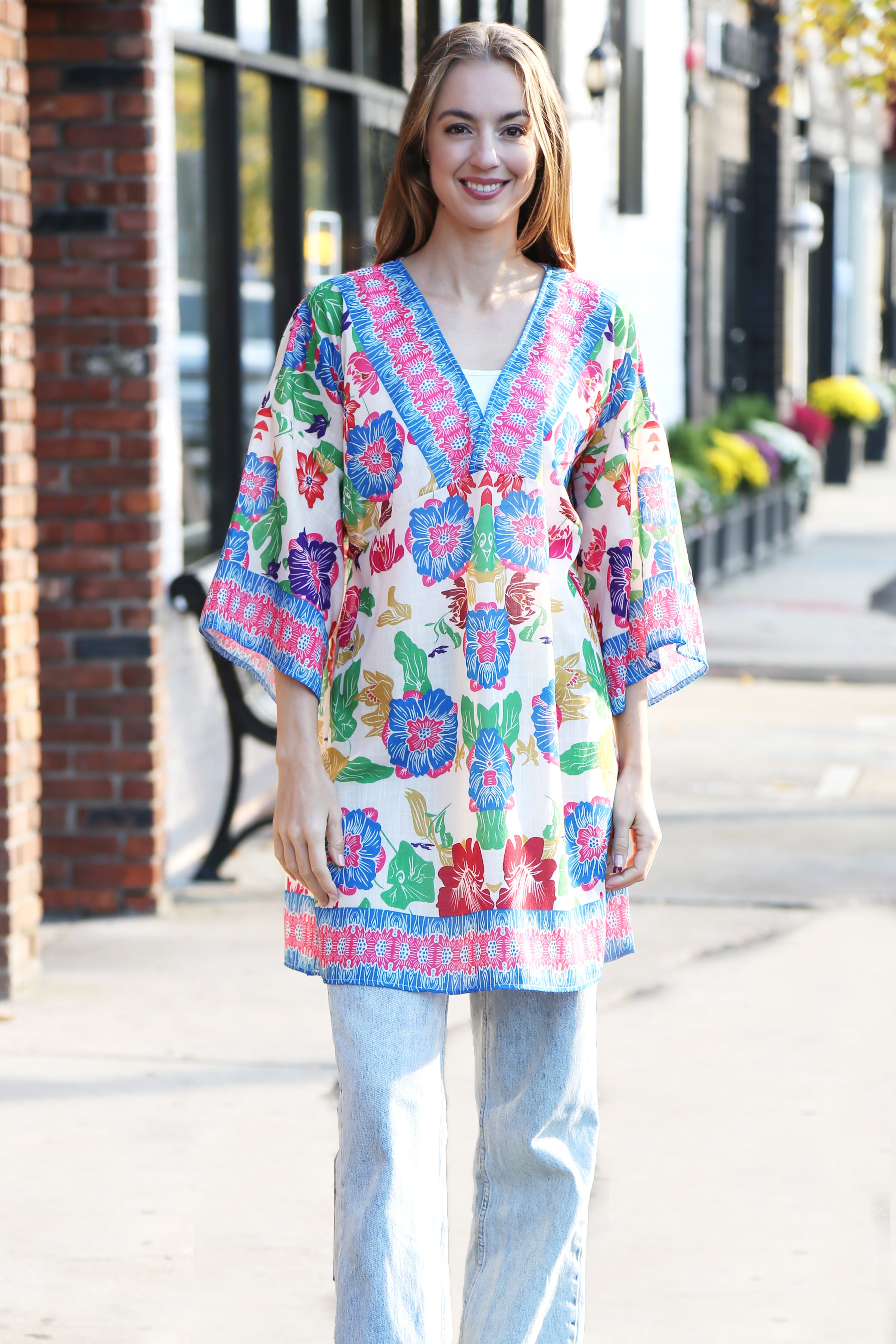 JP5105 - ONE Piece Floral COLOR LONG COVER-UP Dress