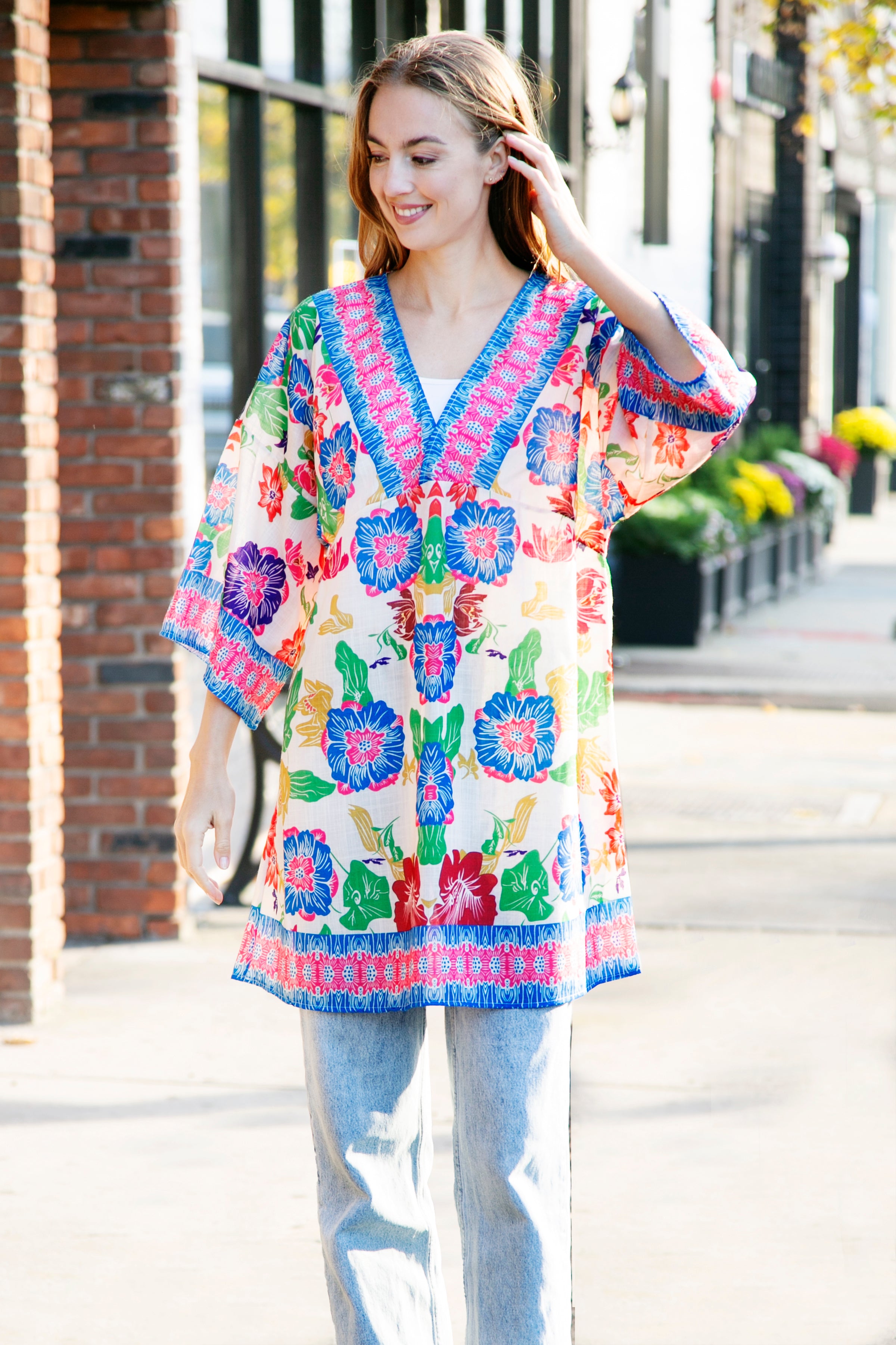 JP5105 - ONE Piece Floral COLOR LONG COVER-UP Dress