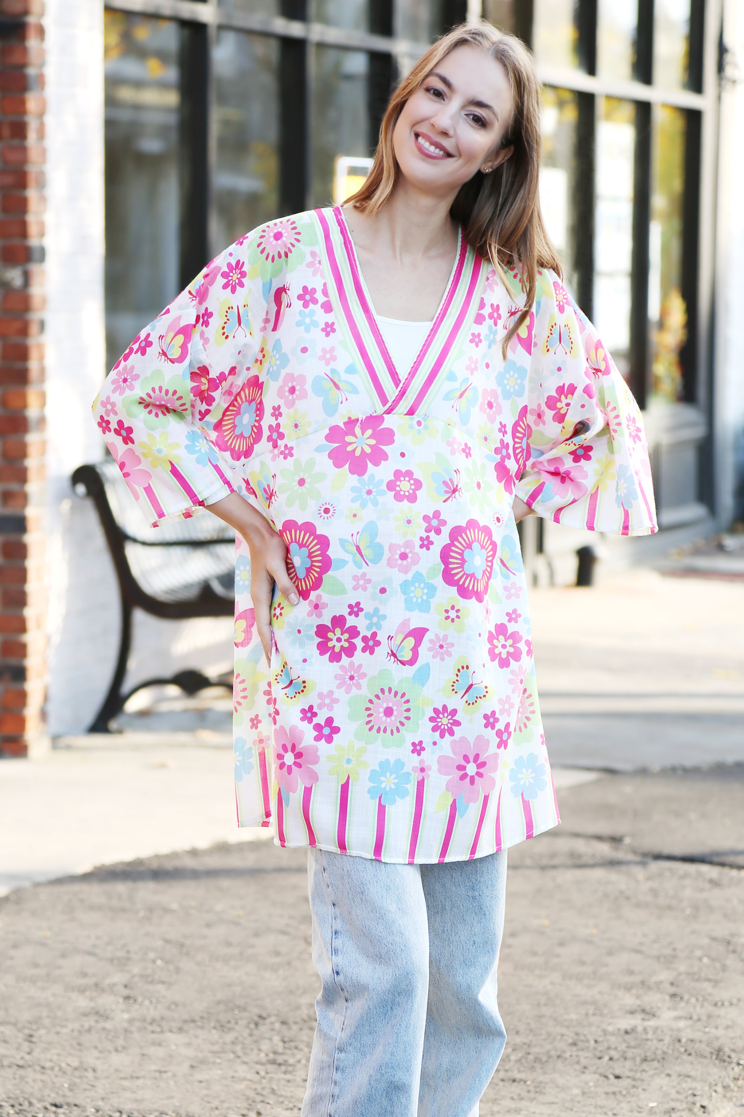 JP5106 - ONE Piece Floral COLOR LONG COVER-UP Dress