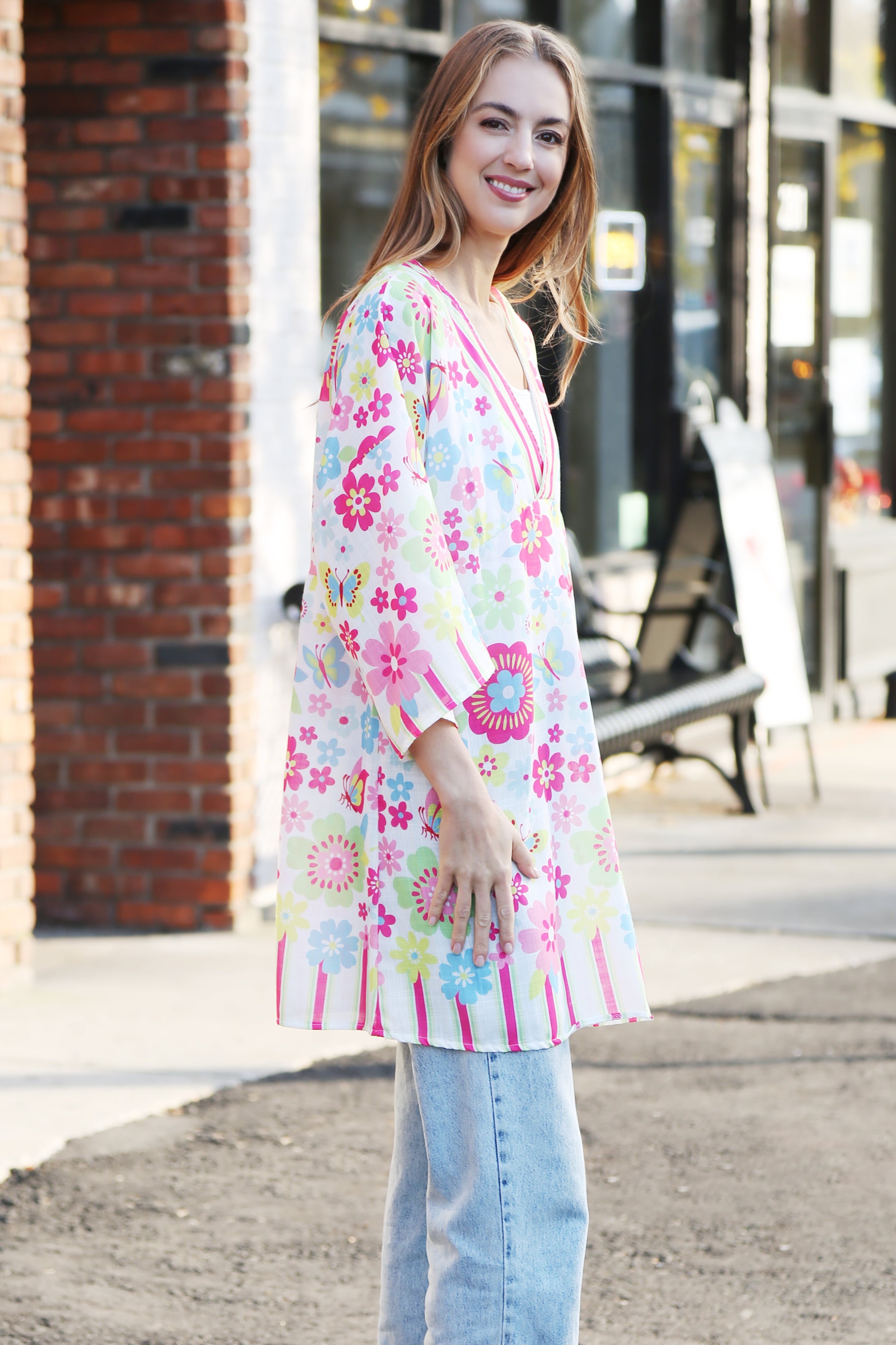 JP5106 - ONE Piece Floral COLOR LONG COVER-UP Dress