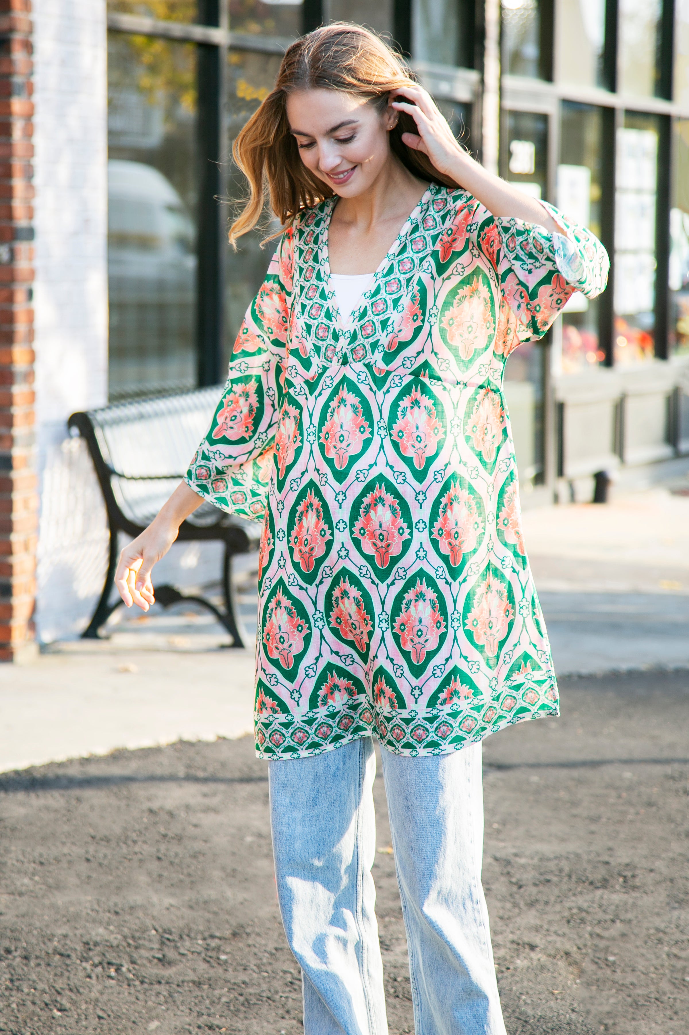 JP5107 - ONE Piece Floral COLOR LONG COVER-UP Dress