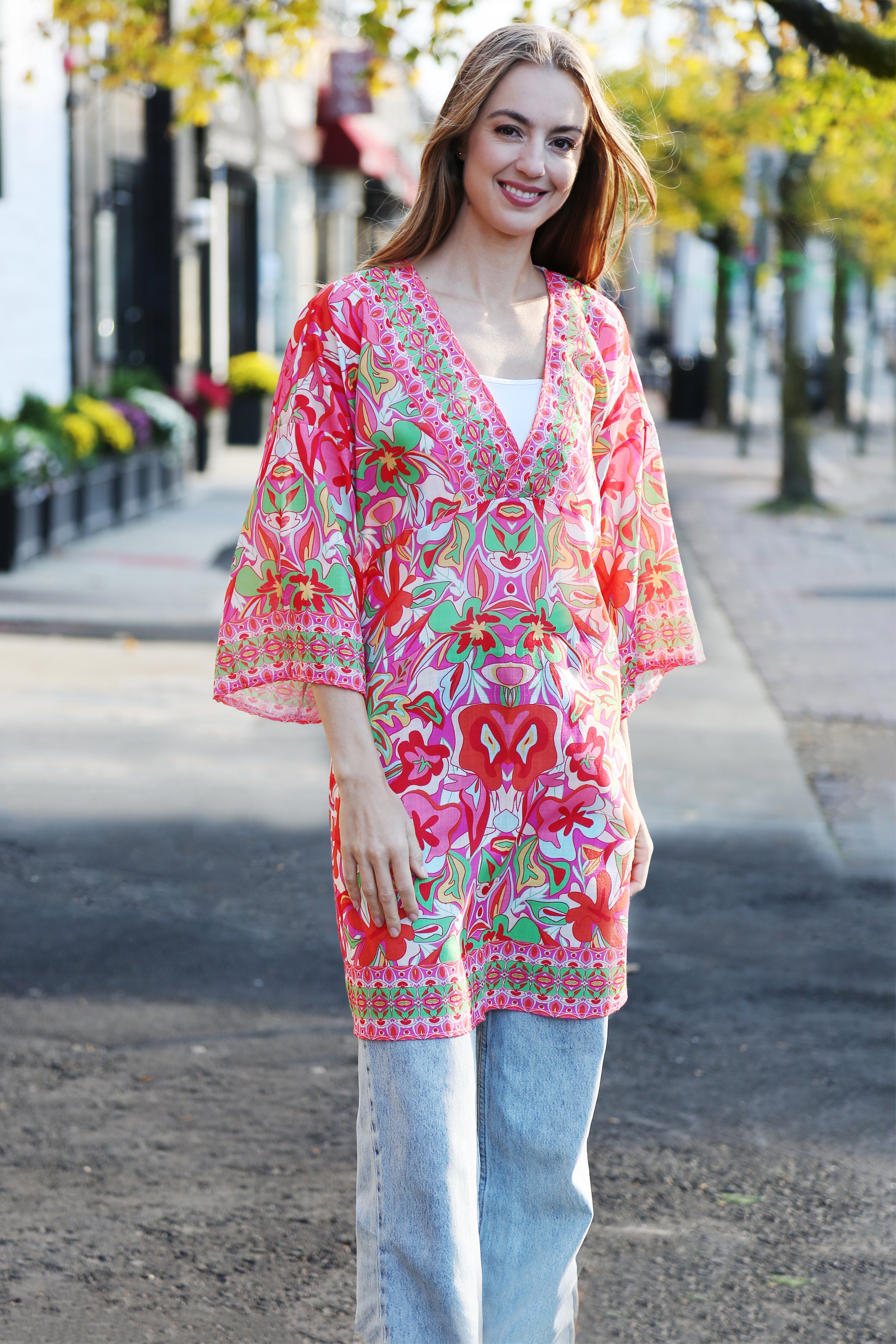 JP5108 - ONE Piece Floral COLOR LONG COVER-UP Dress