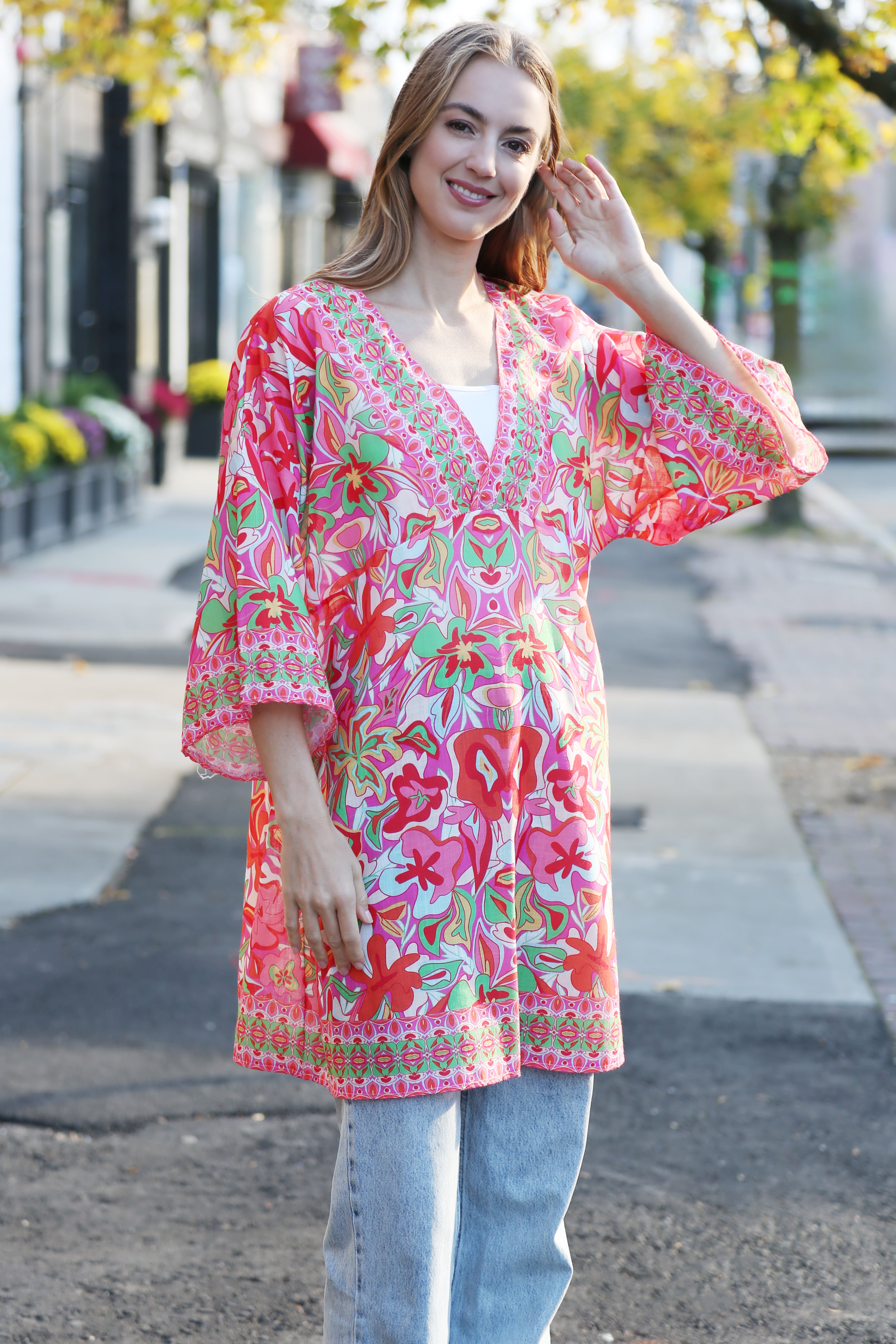 JP5108 - ONE Piece Floral COLOR LONG COVER-UP Dress