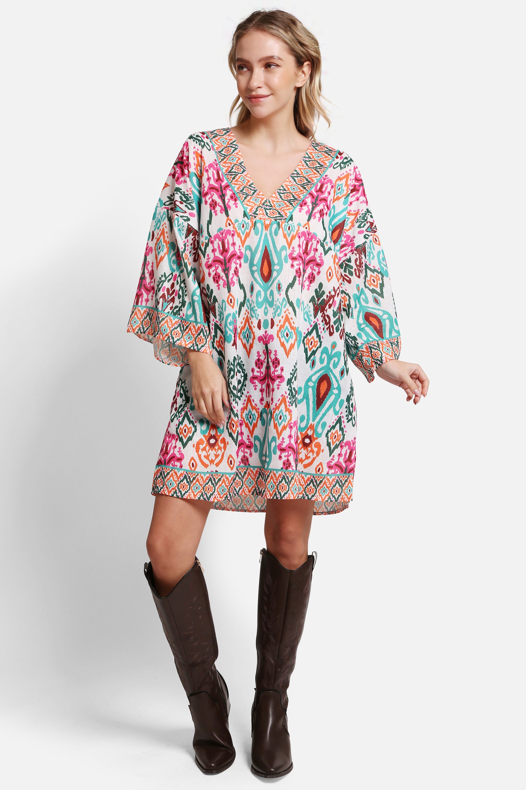 JP5109 - ONE Piece Floral COLOR LONG COVER-UP Dress