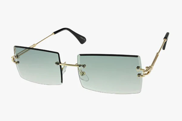 M6020 - Wholesale Fashion Rectangular Rimless Frame Sunglasses