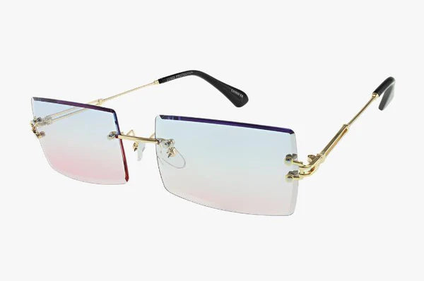 M6020 - Wholesale Fashion Rectangular Rimless Frame Sunglasses