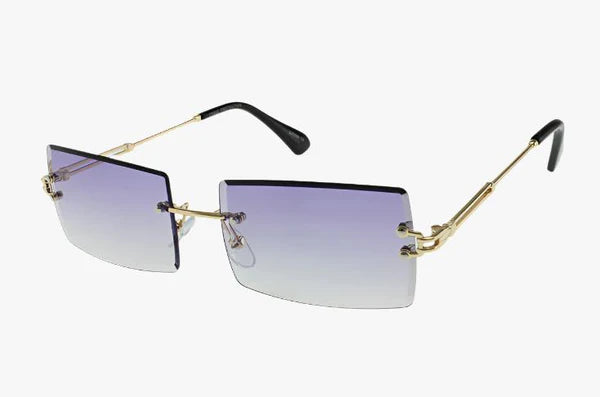 M6020 - Wholesale Fashion Rectangular Rimless Frame Sunglasses