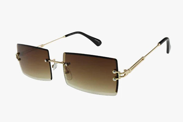 M6020 - Wholesale Fashion Rectangular Rimless Frame Sunglasses