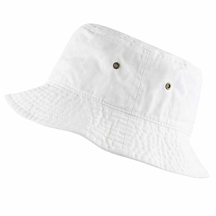 1500_WHITE - One Piece Solid Color Bucket Hat