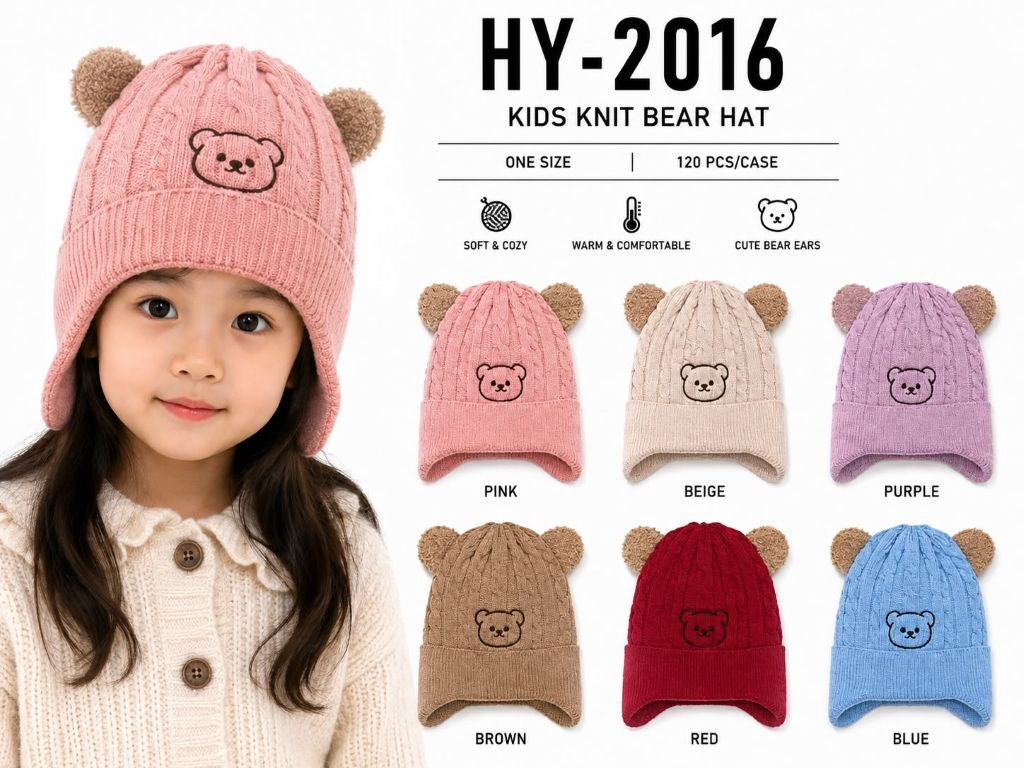 HY2016- One Dozen Kids Soft Warm Beanies Hat