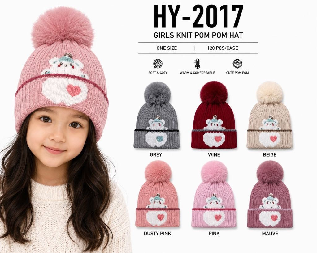 HY2017 - One Dozen Kids Soft Warm Beanies Hat