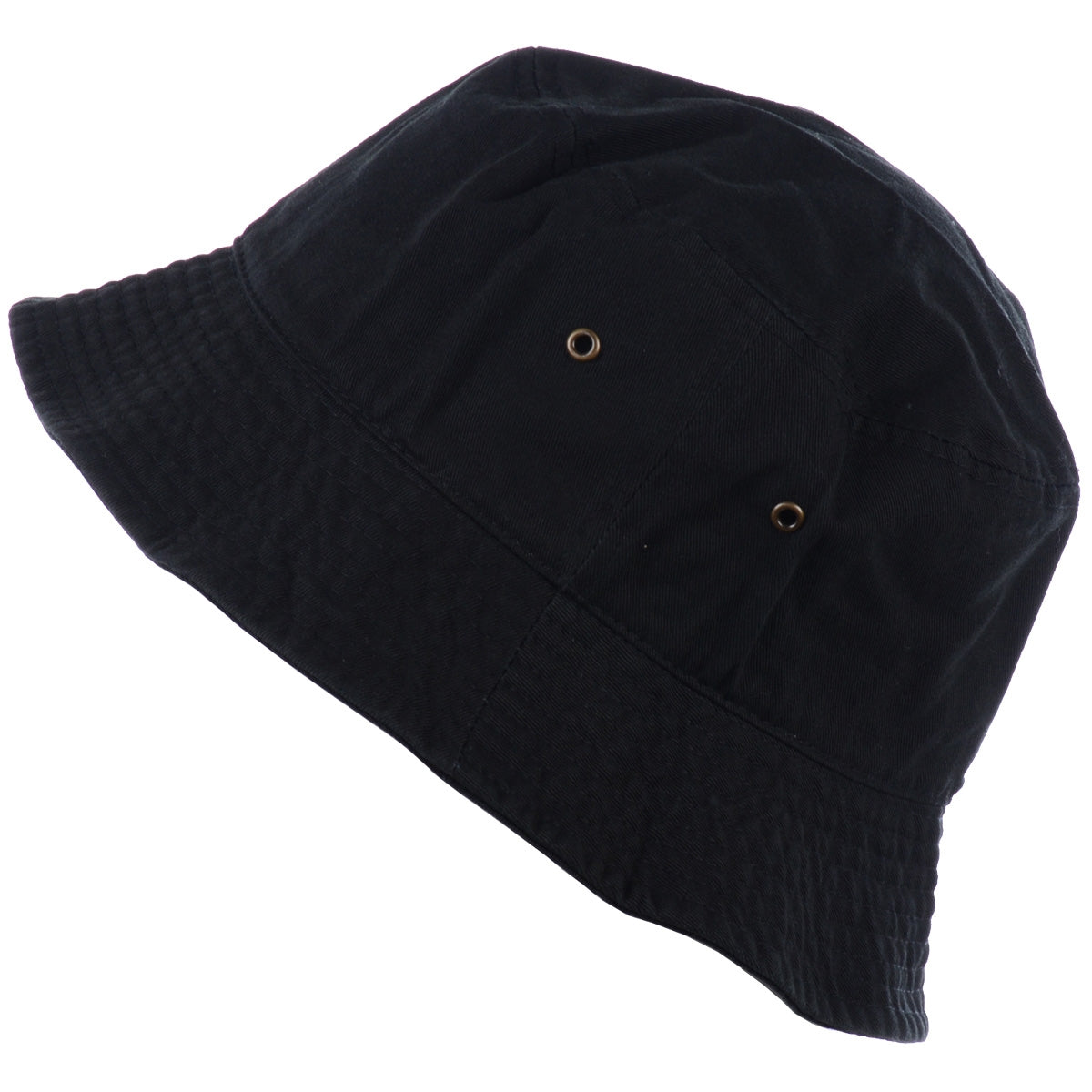 1500_BLACK - One Piece Solid Color Bucket Hat