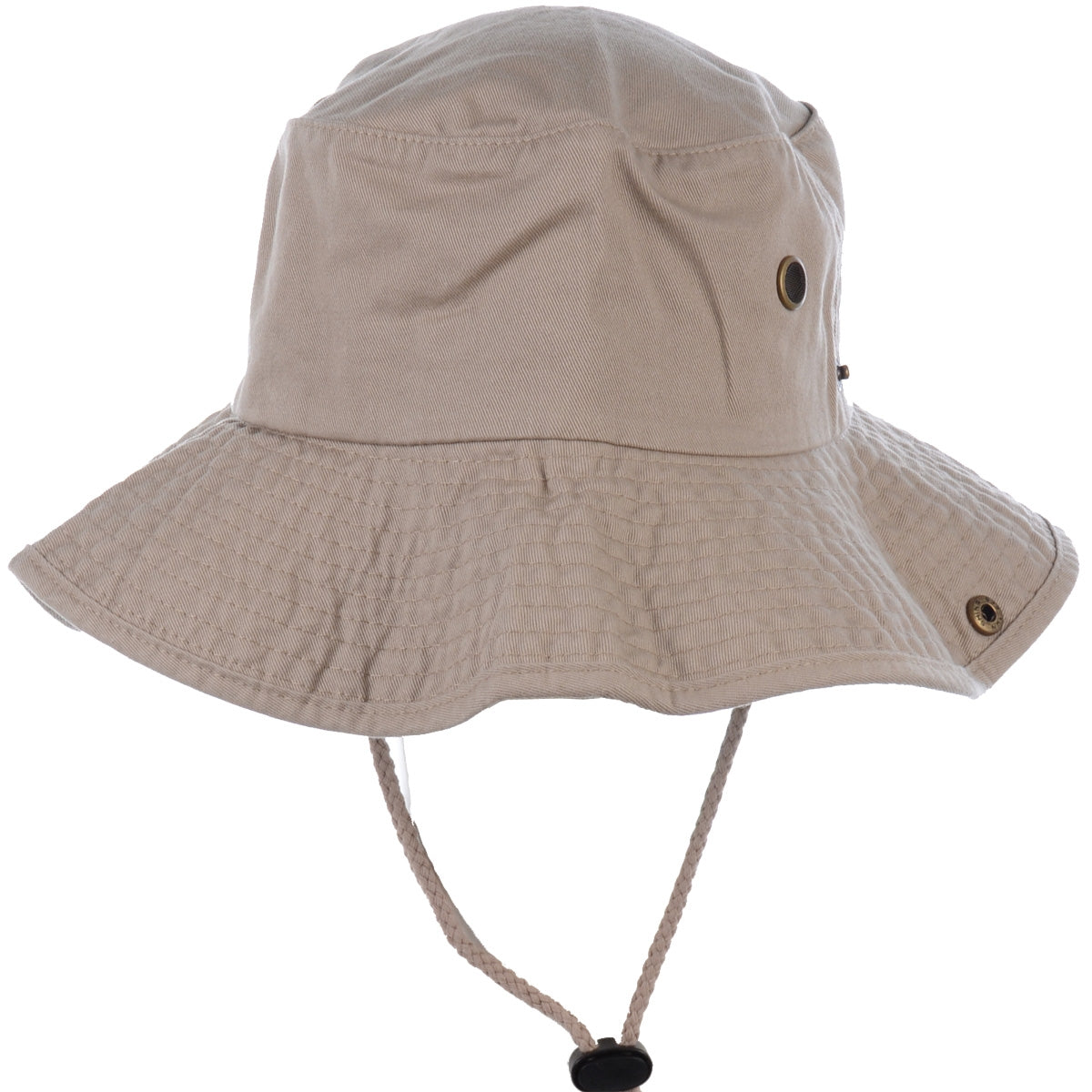 1510_KHAKI - One Piece Solid Color Bucket Hat W/ Bullet Belt