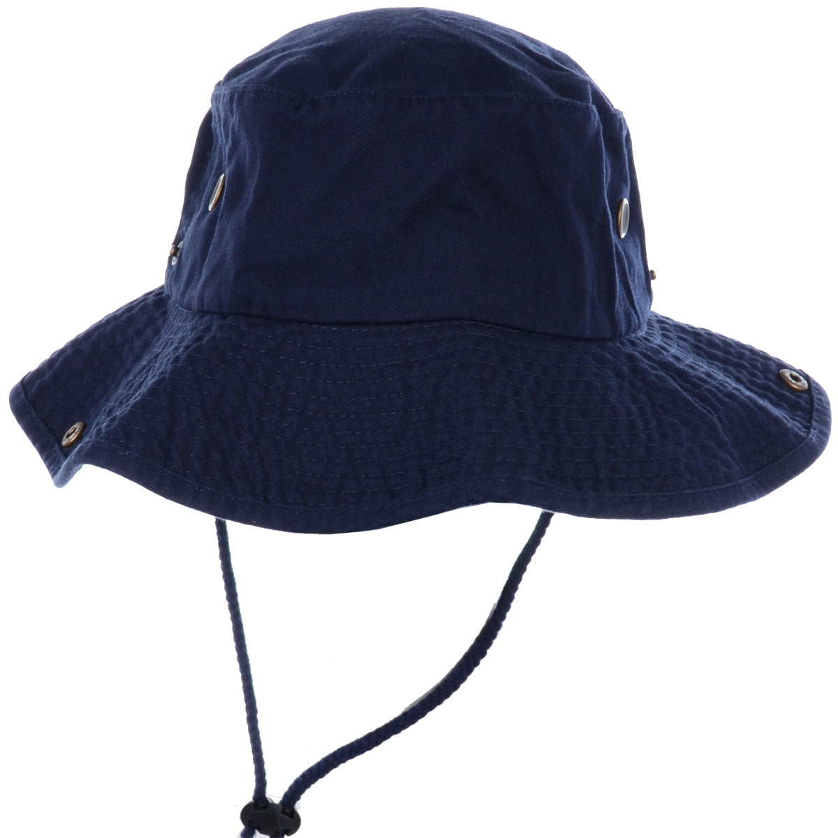 1510_NAVY - One Piece Solid Color Bucket Hat W/ Bullet Belt