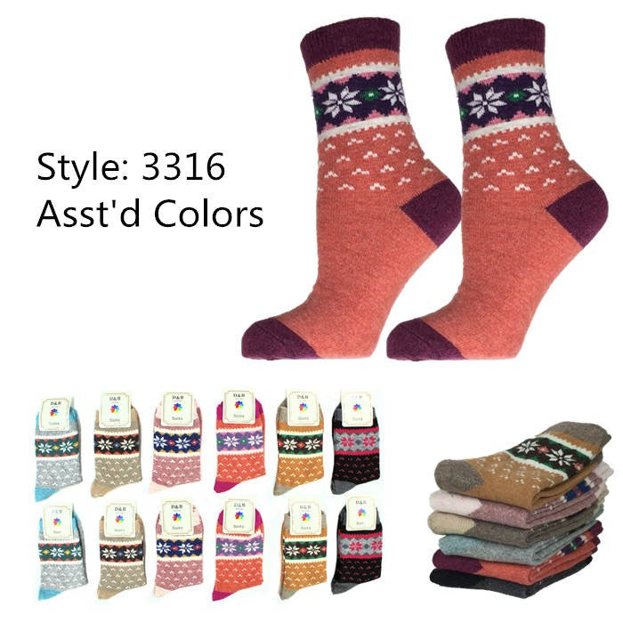 3316 - Womens Wool Blend Warm Crew Socks_12prs
