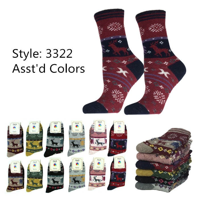3322 - Womens Wool Blend Warm Crew Socks_12prs