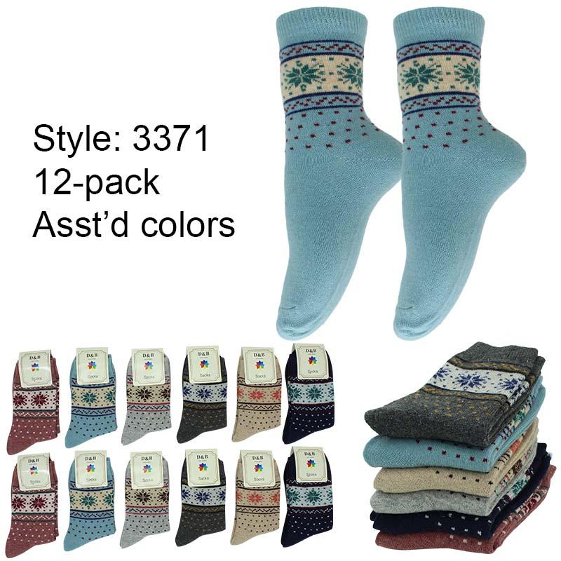 3371 - Womens Wool Blend Warm Crew Socks_12prs