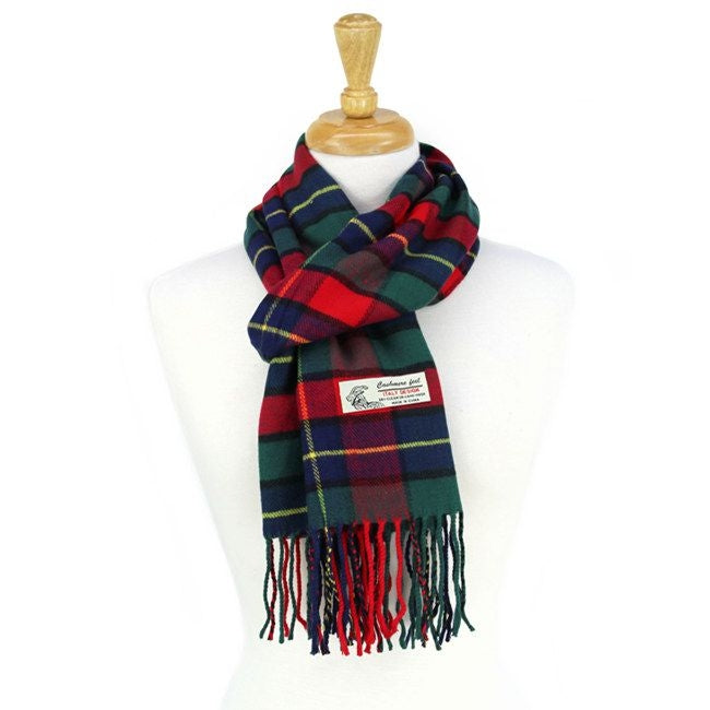 36-1 - One Dozen Multi Green Cashmere Feel Scarves
