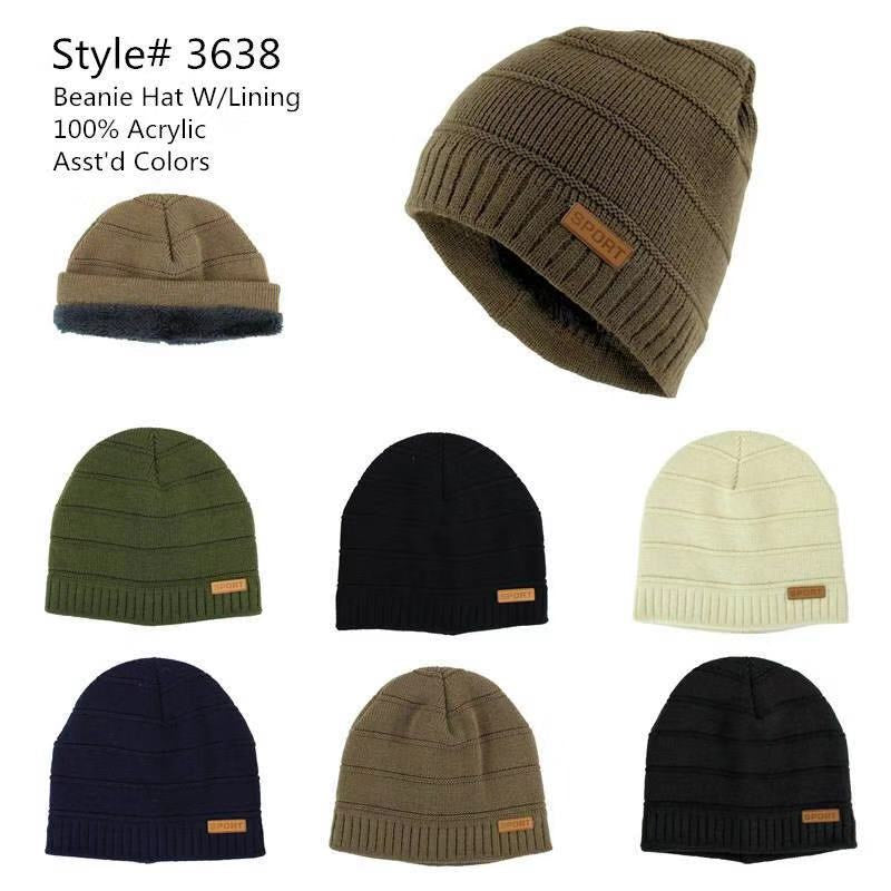 3638 - One Dozen Unisex Beanie Hats