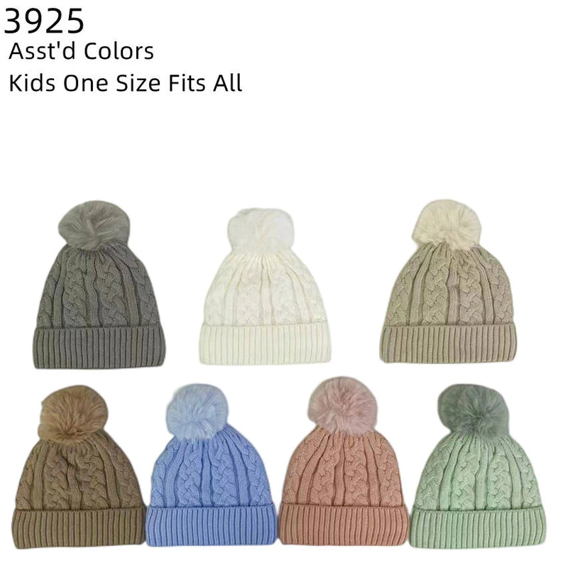 3925 - One Dozen Kids Soft Warm Beanies Hat