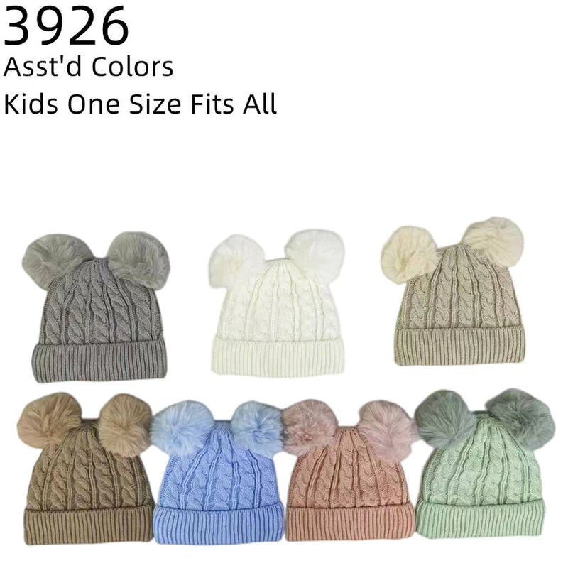3926 - One Dozen Kids Soft Warm Beanies Hat