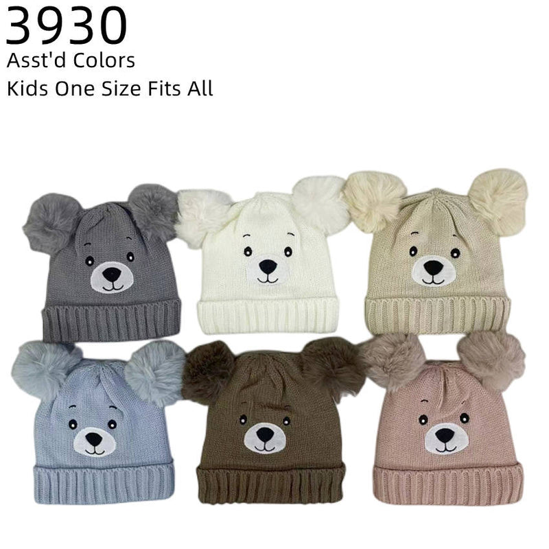 3930 - One Dozen Kids Soft Warm Beanies Hat