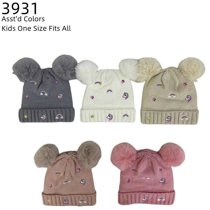3931 - One Dozen Kids Soft Warm Beanies Hat