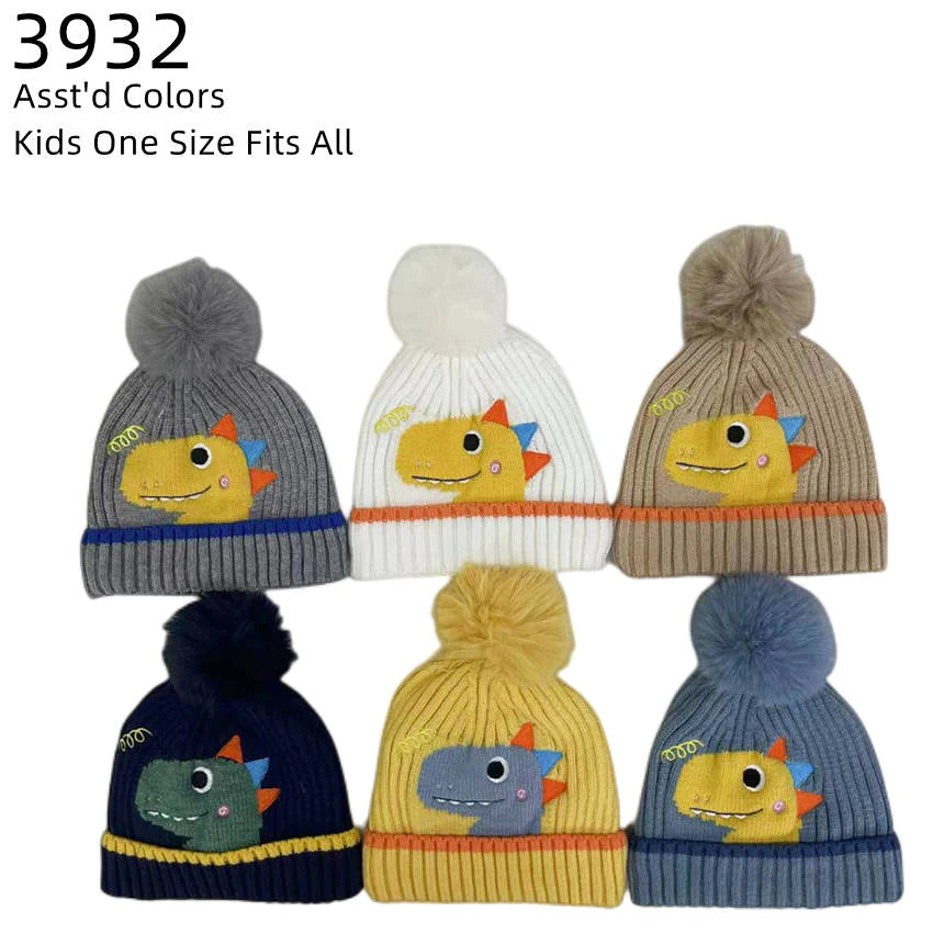 3932 - One Dozen Kids Soft Warm Beanies Hat
