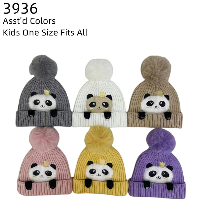 3936 - One Dozen Kids Soft Warm Beanies Hat