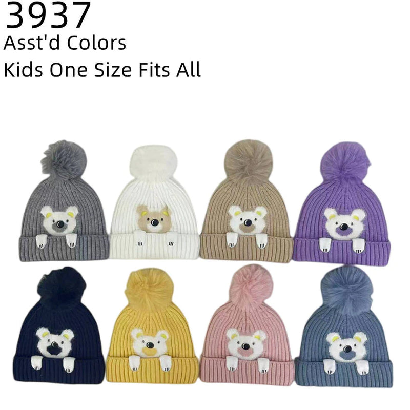 3937 - One Dozen Kids Soft Warm Beanies Hat